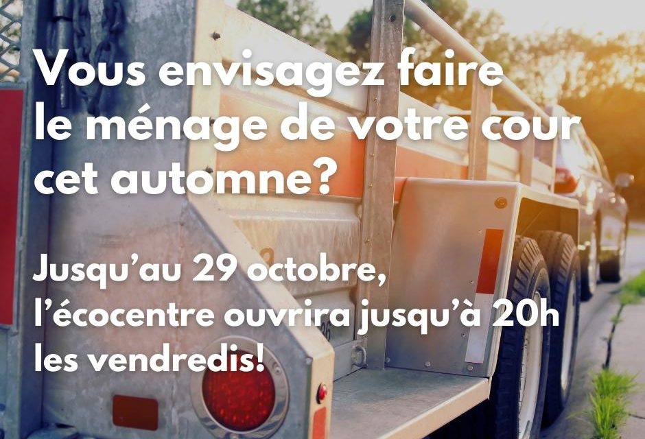 Un écocentre à l’écoute de vos besoins !