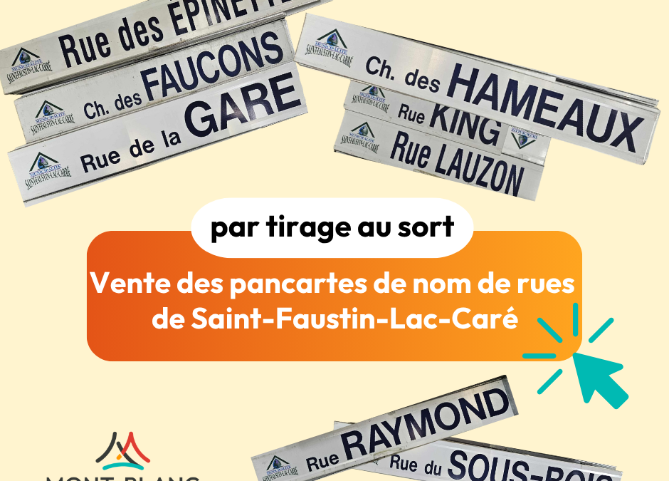 Vente des pancartes de rues de Saint-Faustin – Lac-Carré